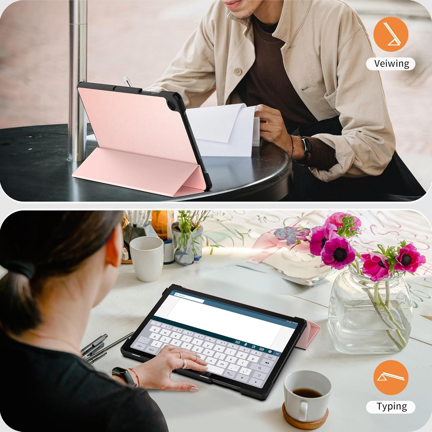 Samsung Galaxy Tab A9+ Plus 11 Zoll 2023 Roségold Hülle Standfunktion