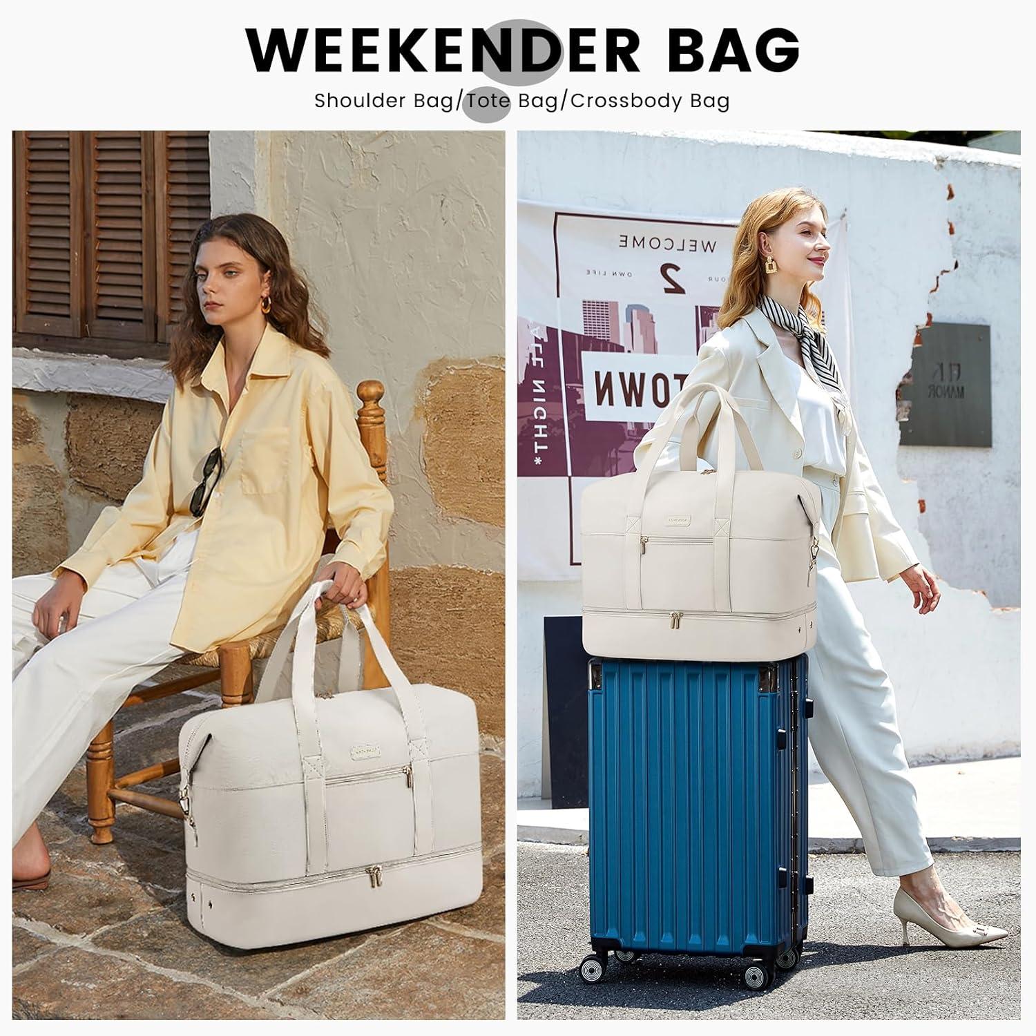 Weekender Reisetasche Damen Groß mit Nass- und