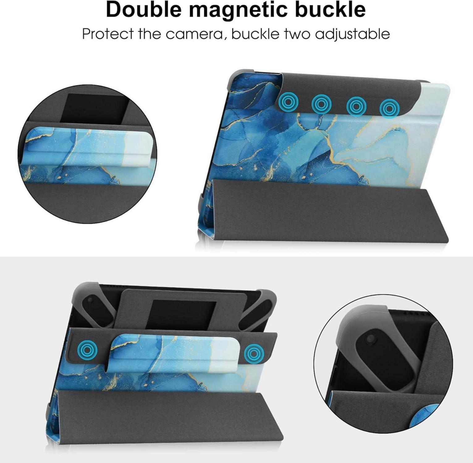 Universal Tablet Hülle 7-8 Zoll Blau Marmor Schutzhülle mit Ständer