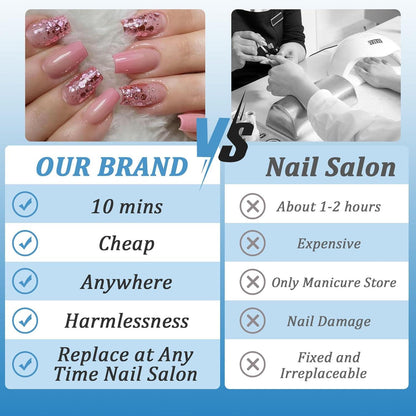 24 Stück French Rosa Glänzende Falsche Nägel Press on Nails in 12 Größen