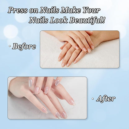 24 Glitzer Press on Nägel Acryl Full Cover Aufkleben Nagelkleber