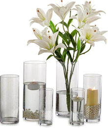 6er Set Kerzenständer Windlicht Glas Vintage groß für Tischdekoration