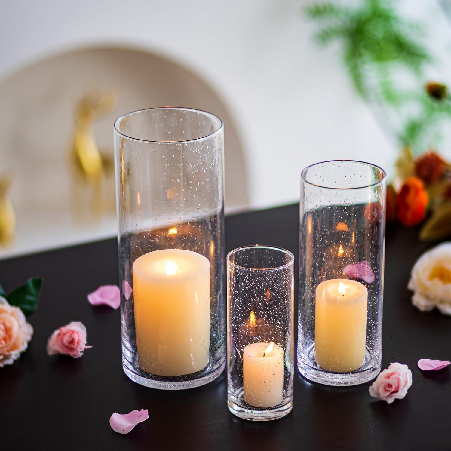 Glasseam Klar Glas Kerzenständer Set 6er Windlicht Vasen Deko