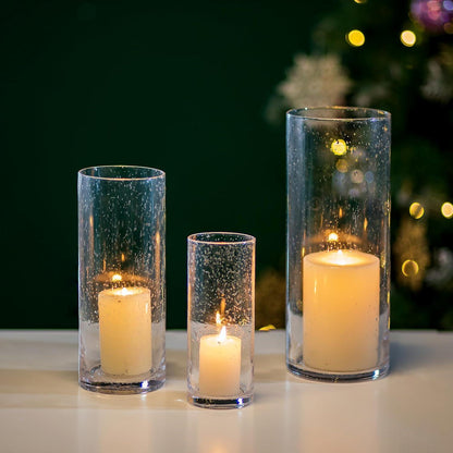 Kerzenständer Set Glas Vintage Windlicht 3er Stumpenkerzen