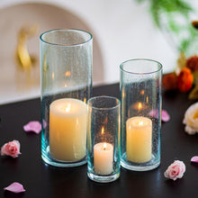 Großes Glasseam Windlicht Set 3er - Kerzenhalter Glas für Tischdeko