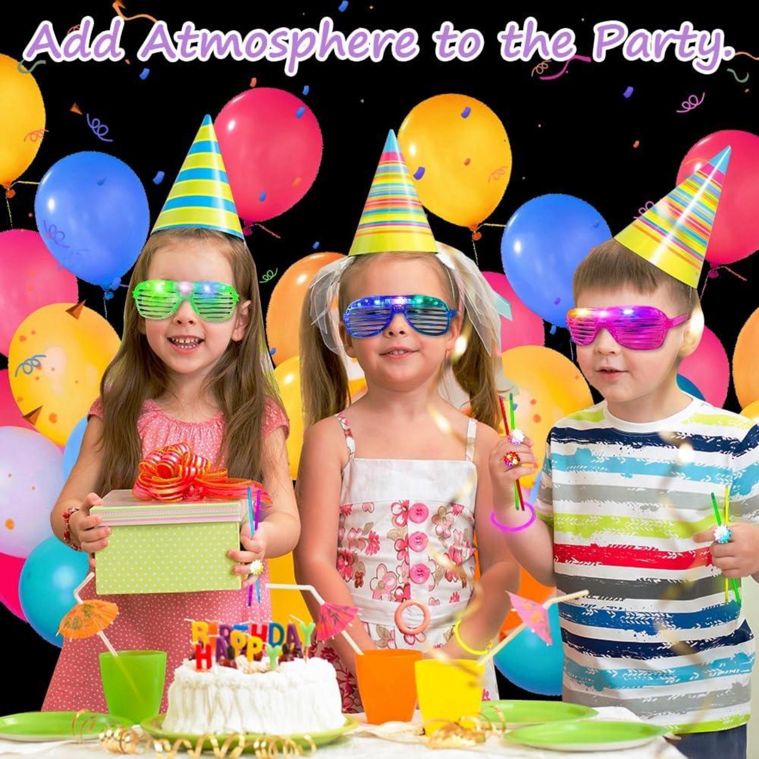 69-teiliges Neon Party Set inkl. Knicklichter, LED Blinkende