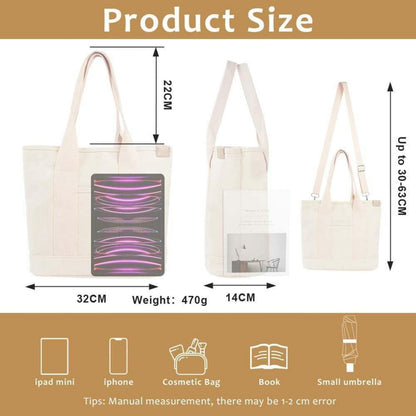 Canvas Handtasche Damen Umhängetasche Schultertasche Shopper