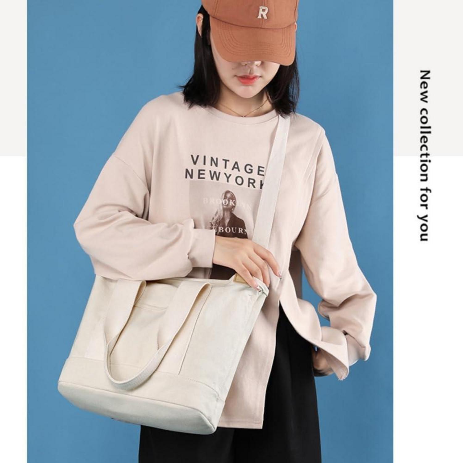 Canvas Handtasche Damen Umhängetasche Schultertasche mit