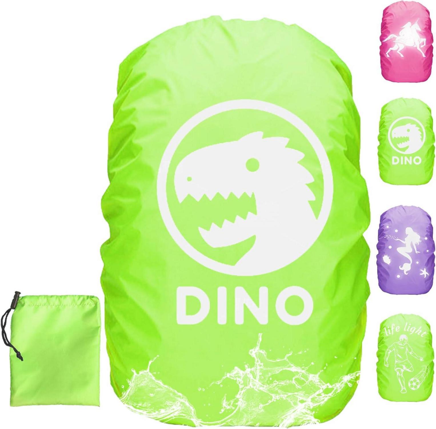 Regenschutz Schulranzen Rucksack 30-40L Dinosaurier Grün