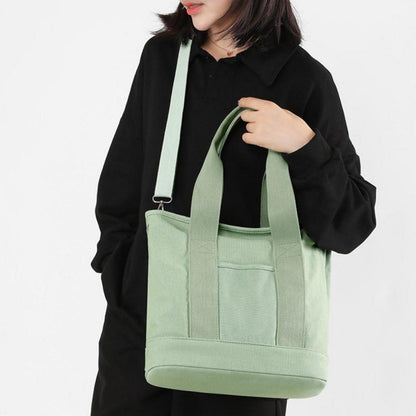 Canvas Handtasche für Damen mit Reißverschluss, Schultergurt und großem Fassungsvermögen