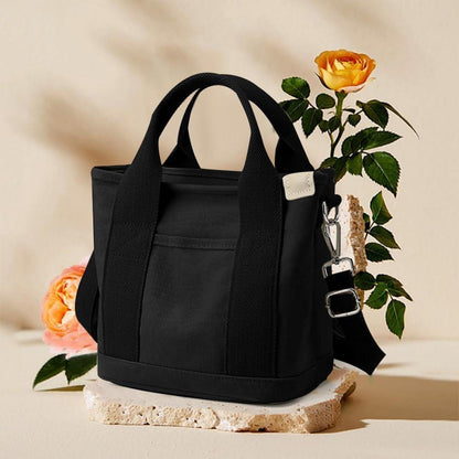 Canvas Handtasche Damen Umhängetasche Shopper Reißverschluss