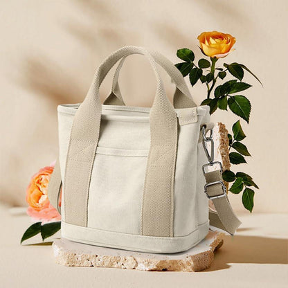 Canvas Handtasche Damen Umhängetasche Reißverschluss Alltag Schultertasche