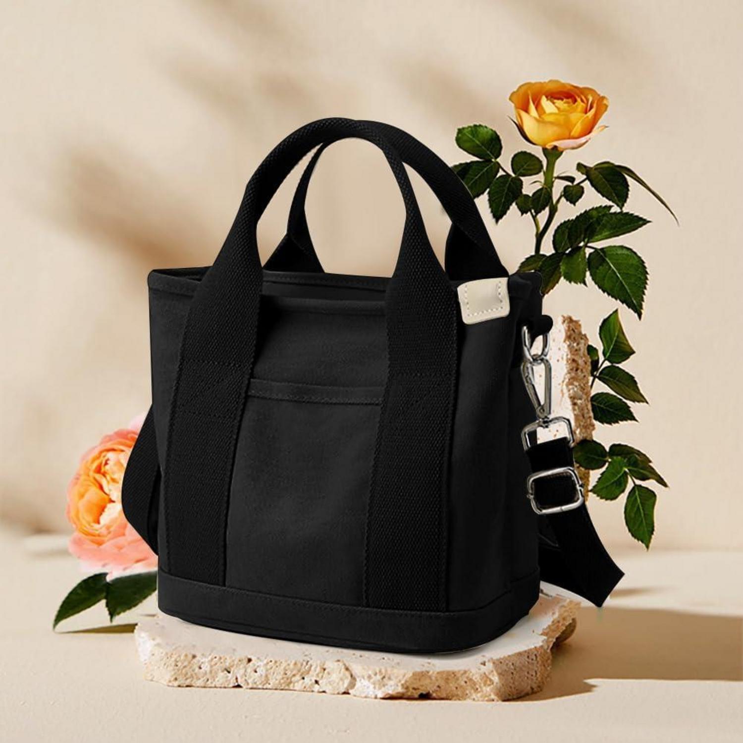 Canvas Handtasche Umhängetasche Damen Shopper mit Reißverschluss