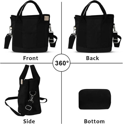 Canvas Handtasche Damen Umhängetasche Schultertasche Reißverschluss