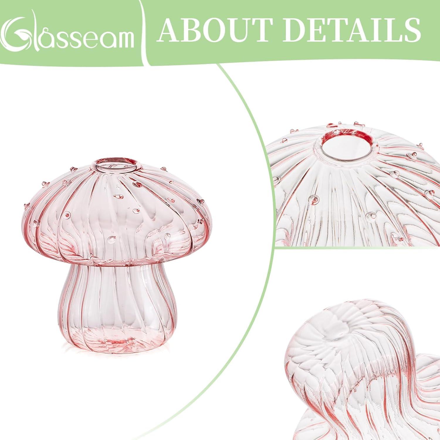 Glasseam Pilzglasvasen 10er Set bunte Deko Vasen modern