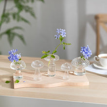 Pilz Vase Glas Klar Blumen Vasen Set Mini Deko Couchtisch