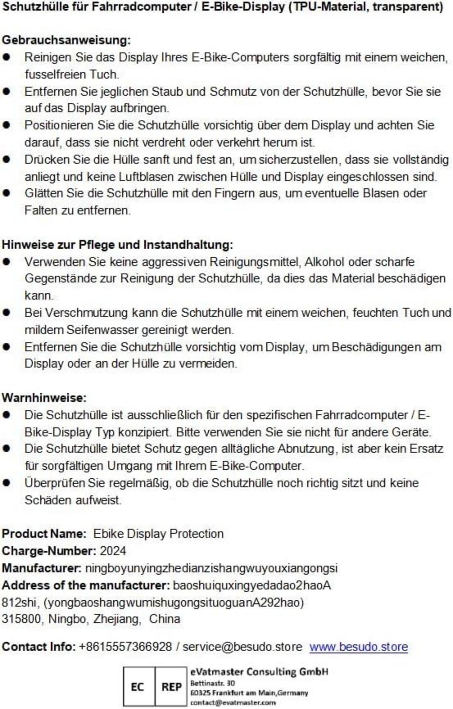 Besudo Schutzhülle für Bosch Kiox 300 & LED Remote - Kratzschutz BHU3600 BRC3600