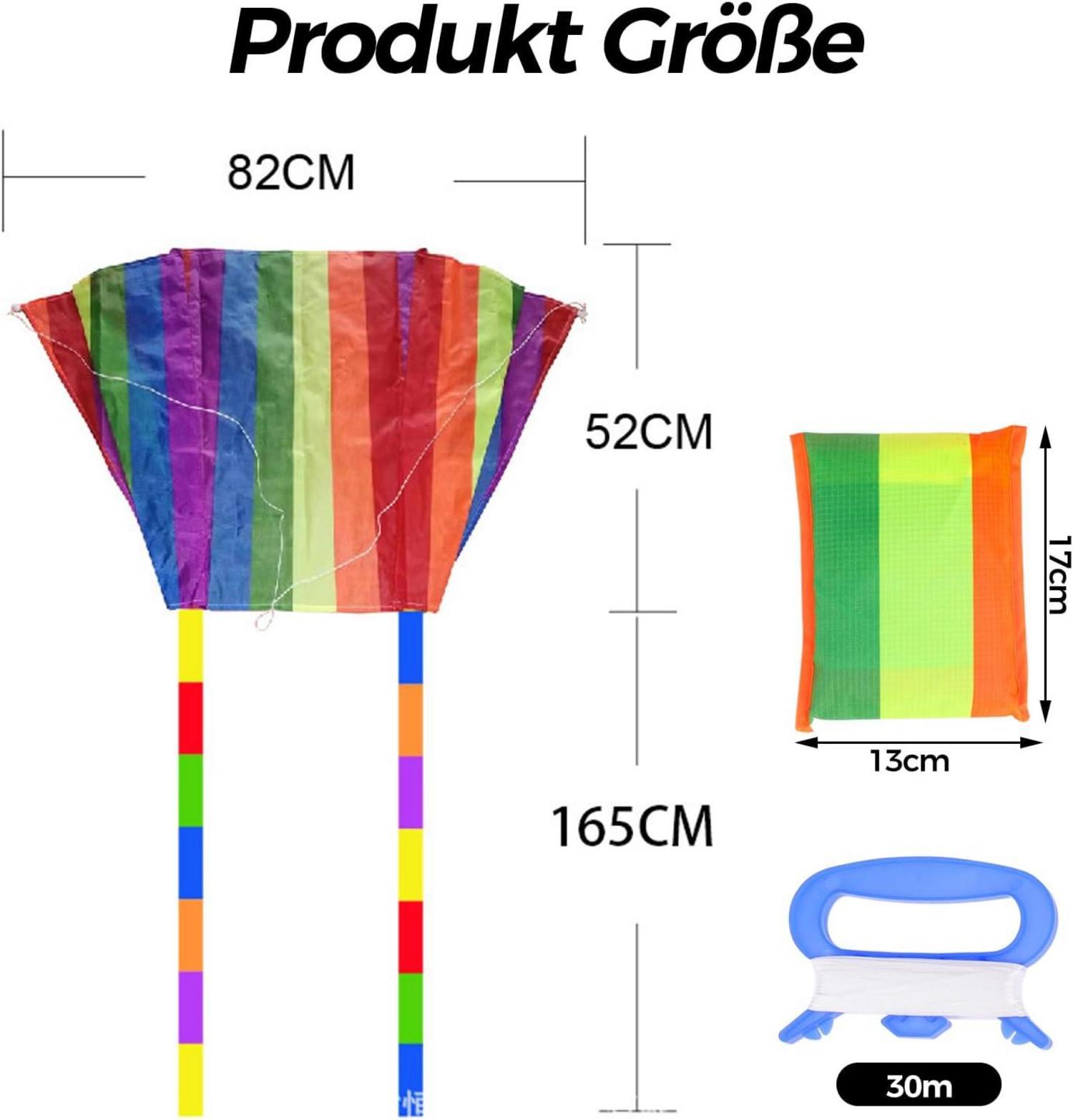 VIKY® Drachen Rainbow Flugdrachen Kinder Outdoor 82cm