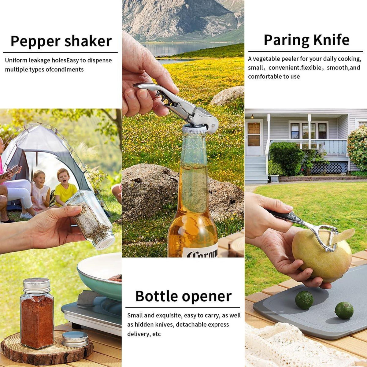 Camping-Kochutensilien-Set für Outdoor-Abenteuer, mit Besteck, Tellern und Tassen