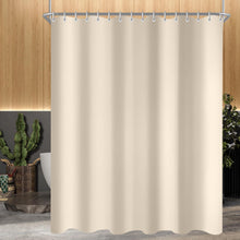 Duschvorhang Beige 240x180cm Antischimmel Textil 16 Ringe 015SEO