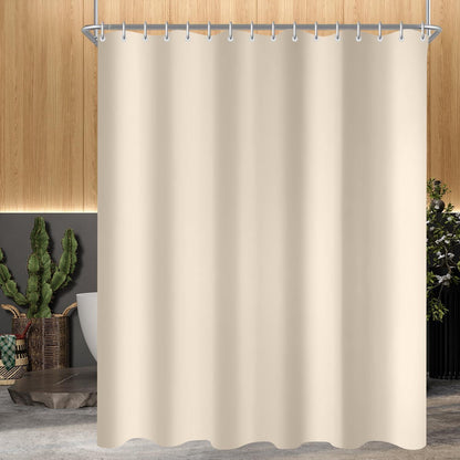 Duschvorhang Beige 240x180cm Antischimmel Textil 16 Ringe 015SEO