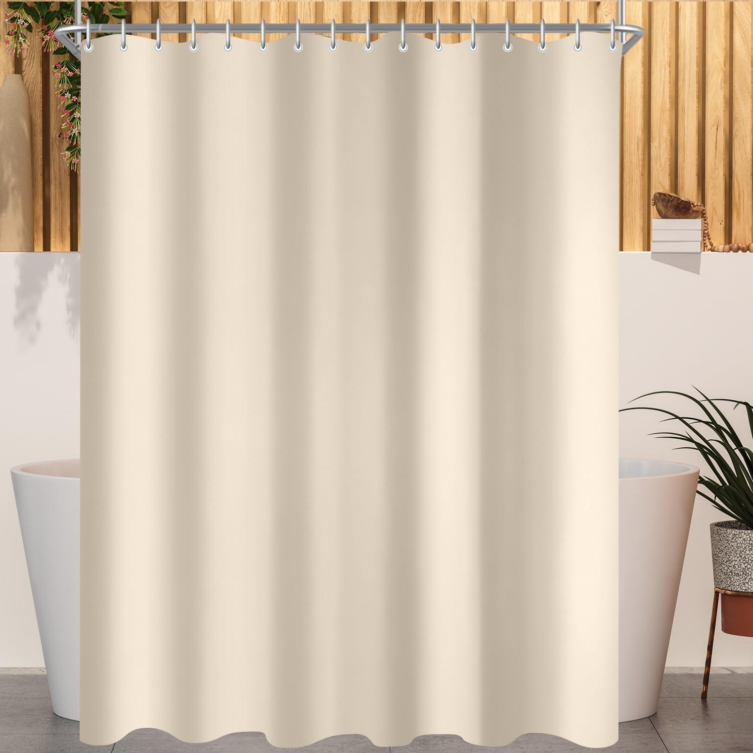 Duschvorhang 240x180cm Beige Wasserabweisend Antischimmel Polyester Badezimmer