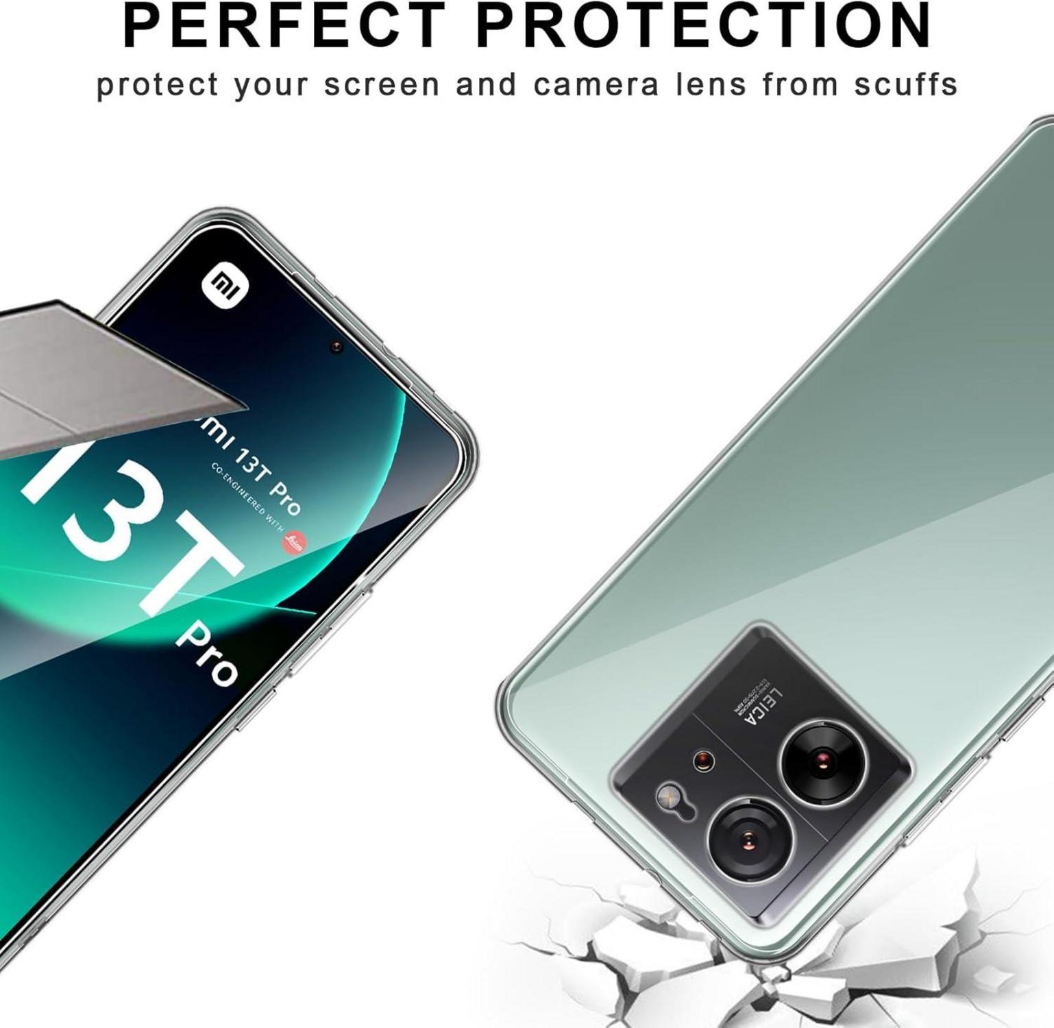 Transparente Hülle mit Screen Schutzfolie für Xiaomi 13T / 13T Pro 5G