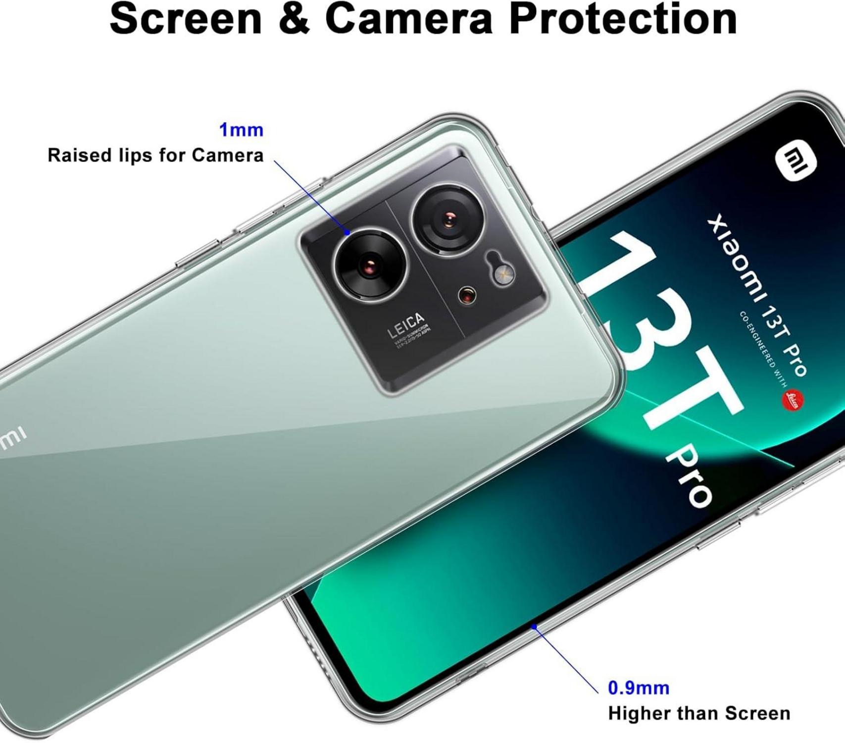 QULLOO Transparent Hülle + Schutzfolie für Xiaomi 13T 13T Pro 5G