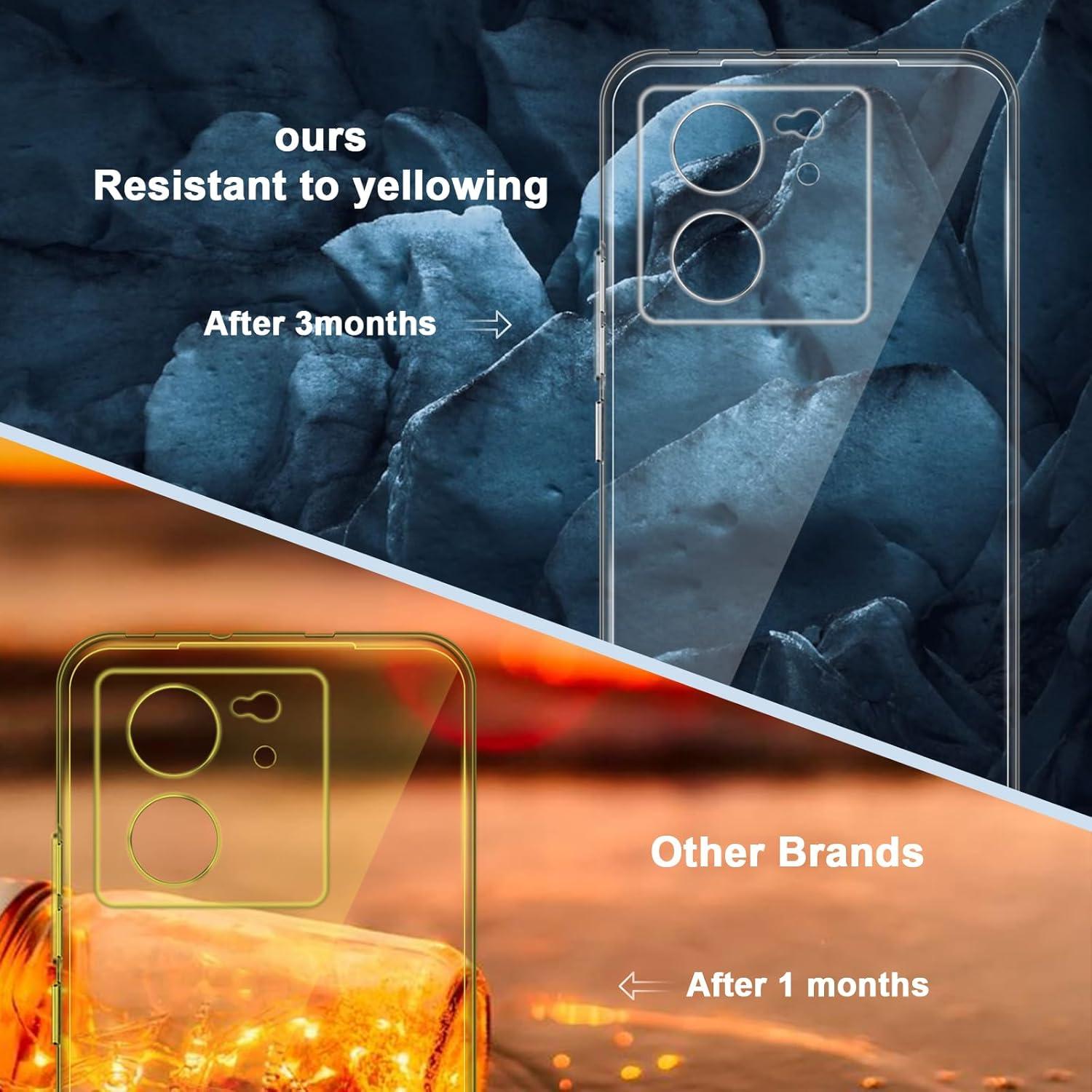 QULLOO Transparent Hülle + Schutzfolie für Xiaomi 13T 13T Pro 5G