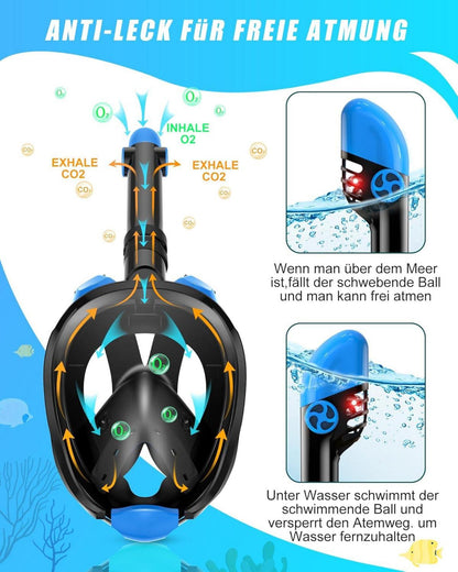 Tauchmaske Vollgesichtsmaske mit Flossen und Kamerahaltung