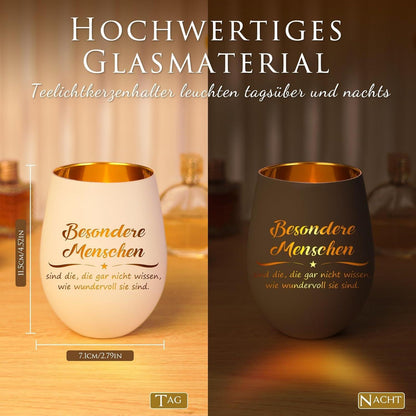 Windlicht mit Gravur Teelichthalter für Frauen Weihnachten