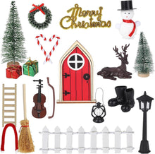Miniatur Wichteltür Zubehör Weihnachten Set Holz Deko 20