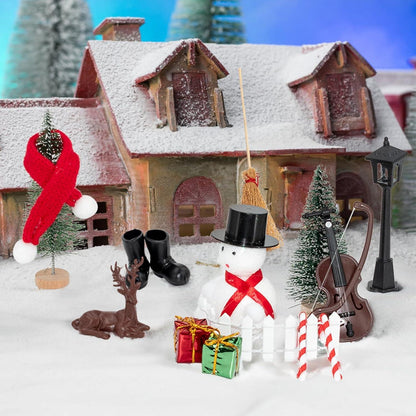 EDWINENE Wichteltür Set Weihnachtsdekoration Miniatur Tür aus Holz