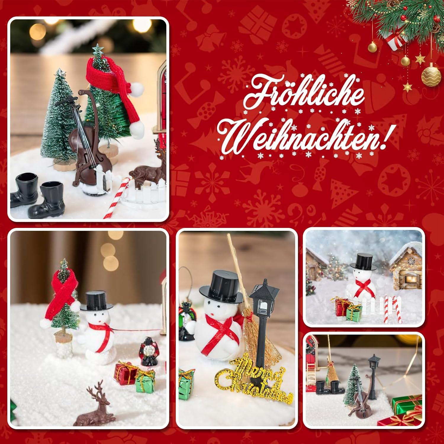 Miniatur Wichteltür Set Weihnachtsdeko mit Zubehör 20-teilig