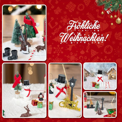 Miniatur Wichteltür Set Weihnachtsdeko mit Zubehör 20-teilig