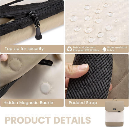 LOVEVOOK Schulrucksack Mädchen Teenager 17 Zoll USB Laptop Khaki