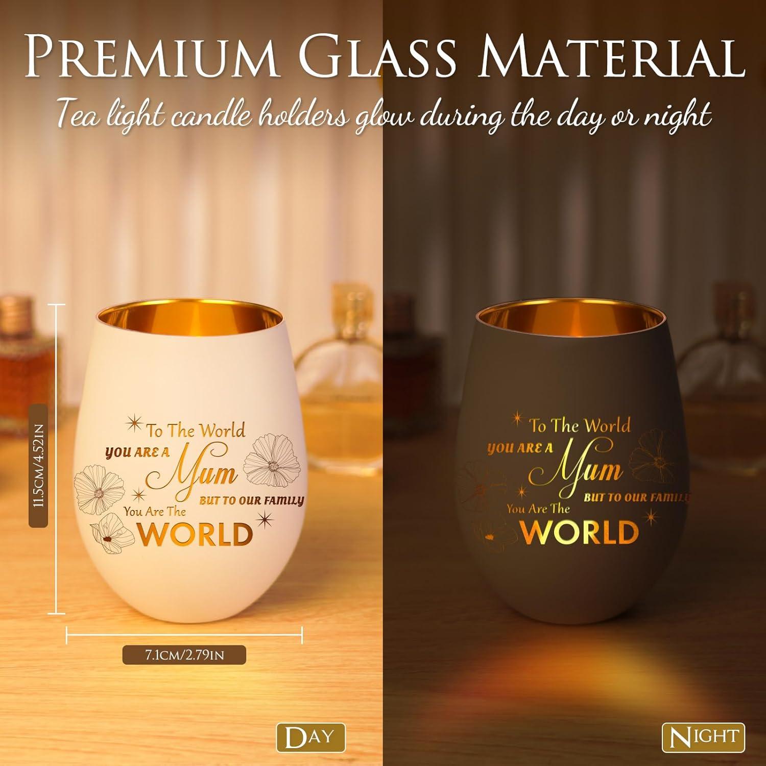 Glas-Teelichthalter Weihnachten Geschenk Mama Adventskalender