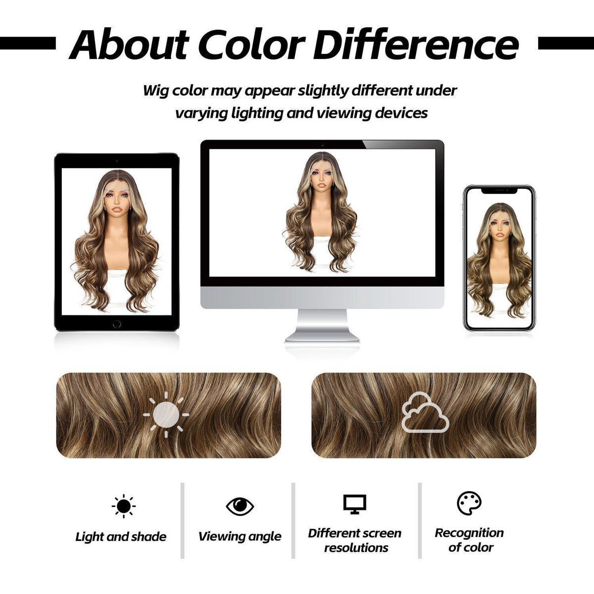 Braune Körperwelle Lace Front Perücke mit Highlights – 26 Zoll