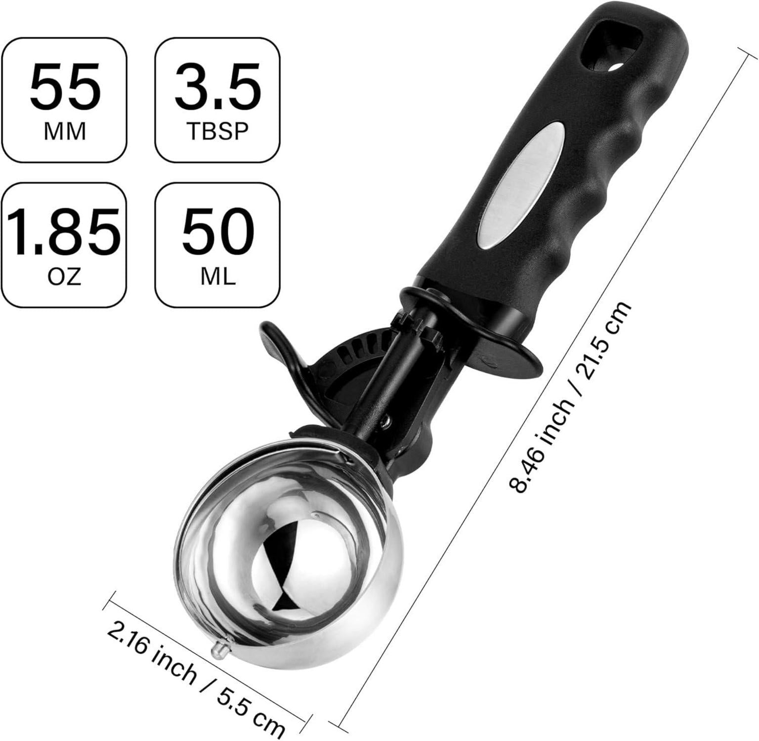 Eisportionierer 3,5 Esslöffel Kugelformer Schwarz