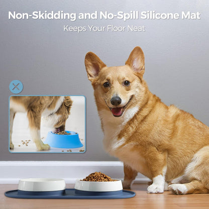 Keramik Hunde Napfset 325ml Rutschfester Weithalsiger 2er-Set Napf