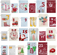 Adventskalender zum Befüllen für Kinder 24 Stoffbeutel