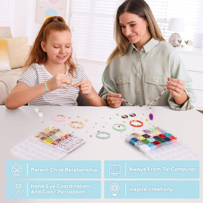 DIY Perlen Set für Armbänder mit Buchstabenperlen & Charms 7100+ Stück