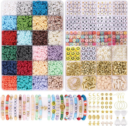 Perlen Set 7100+ Stück 6mm Buchstaben Holzperlen Charms 360 pcs