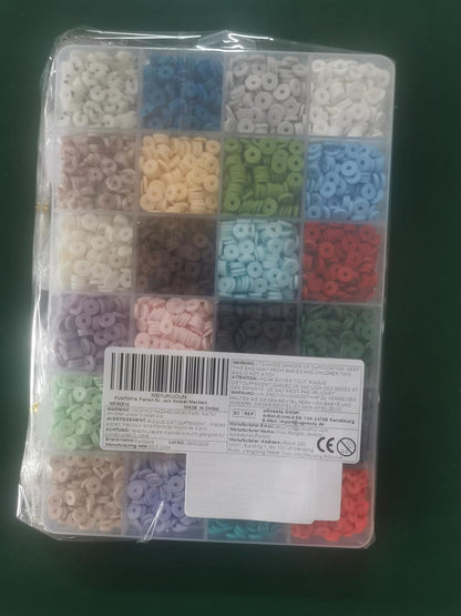 Funtopia 7100+ Stück Heishi Perlen Set mit Buchstabenperlen