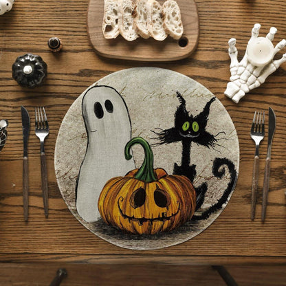 Artoid Mode Halloween Katze Geist Platzsets 4er Set 37cm