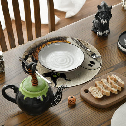 Artoid Mode Halloween Tischsets 4er Set Runde Platzsets 37cm