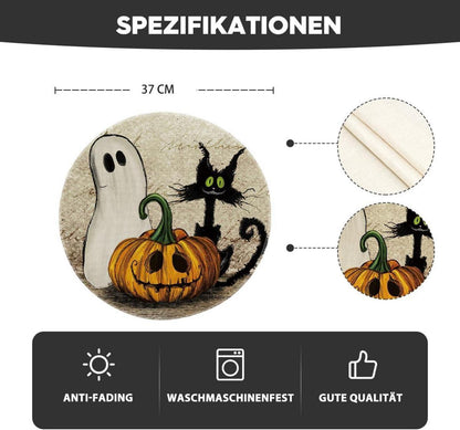 Halloween Tischsets Katze Geist Jack-O-Laterne 37cm 4er Set