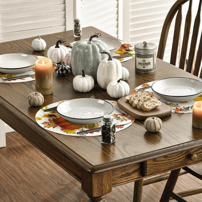 Artoid Mode Herbst Tischsets 4er Set 37cm Platzdeckchen Waschbar Rund Orange