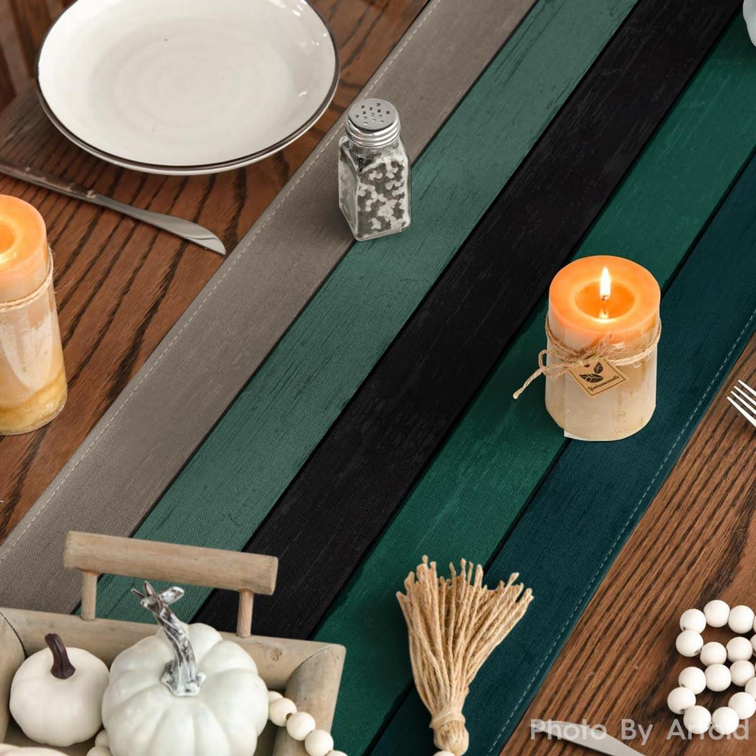 Artoid Mode Grüner Holz Tischläufer 40x140 cm Herbst Deko