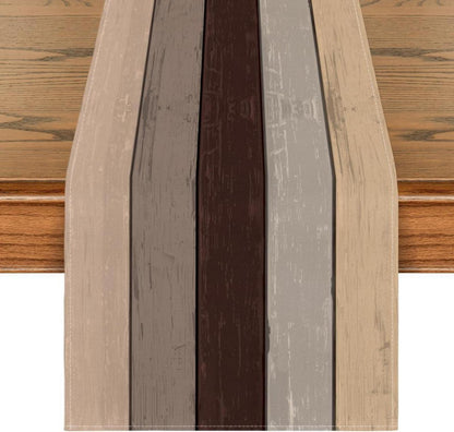 Rustikaler Holz Tischläufer Braun Herbst Dekoration 40x180 cm